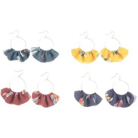 FABRIC FAN EARRINGS