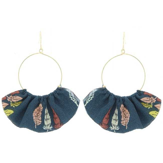 FABRIC FAN EARRINGS