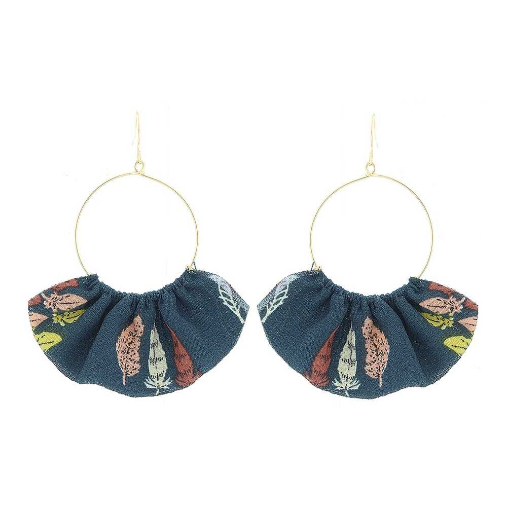 FABRIC FAN EARRINGS