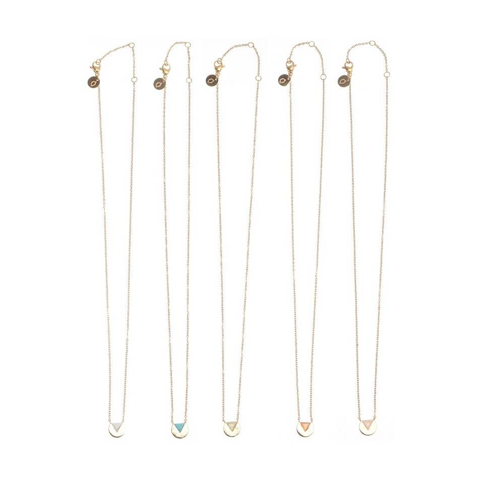 3 MILS PLATED STEEL PENDANT SHORT NECKLACE