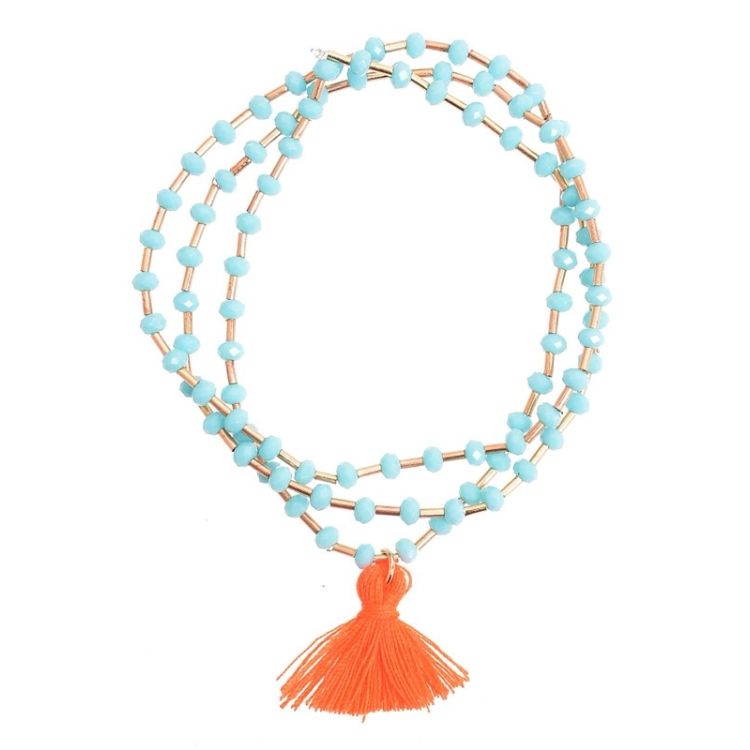 3 TURNS FRINGED BEADS BRACELET