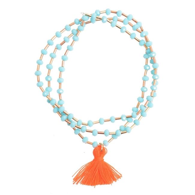 3 TURNS FRINGED BEADS BRACELET