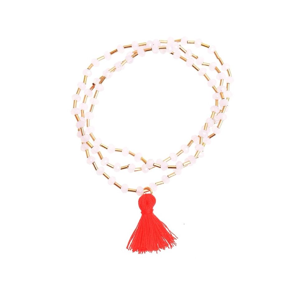 3 TURNS FRINGED BEADS BRACELET