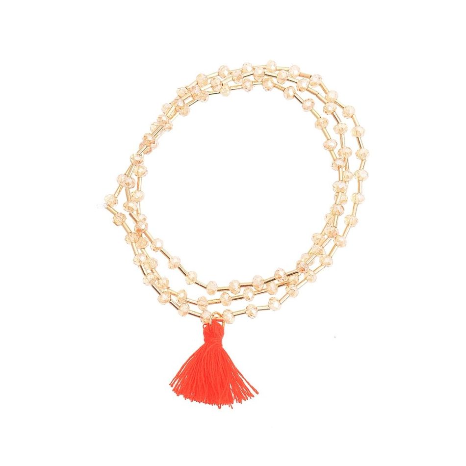 3 TURNS FRINGED BEADS BRACELET