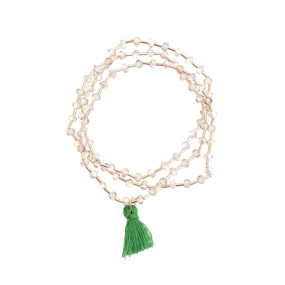 3 TURNS FRINGED BEADS BRACELET