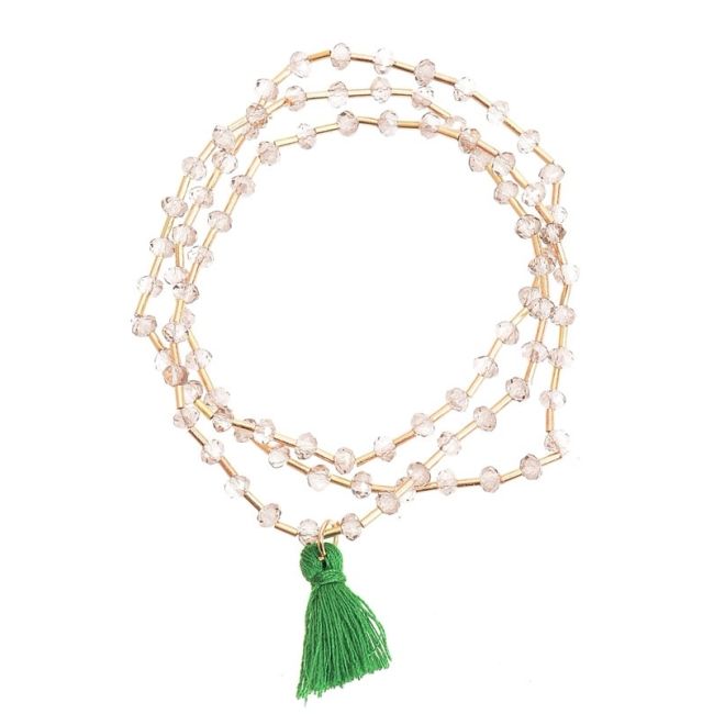 3 TURNS FRINGED BEADS BRACELET