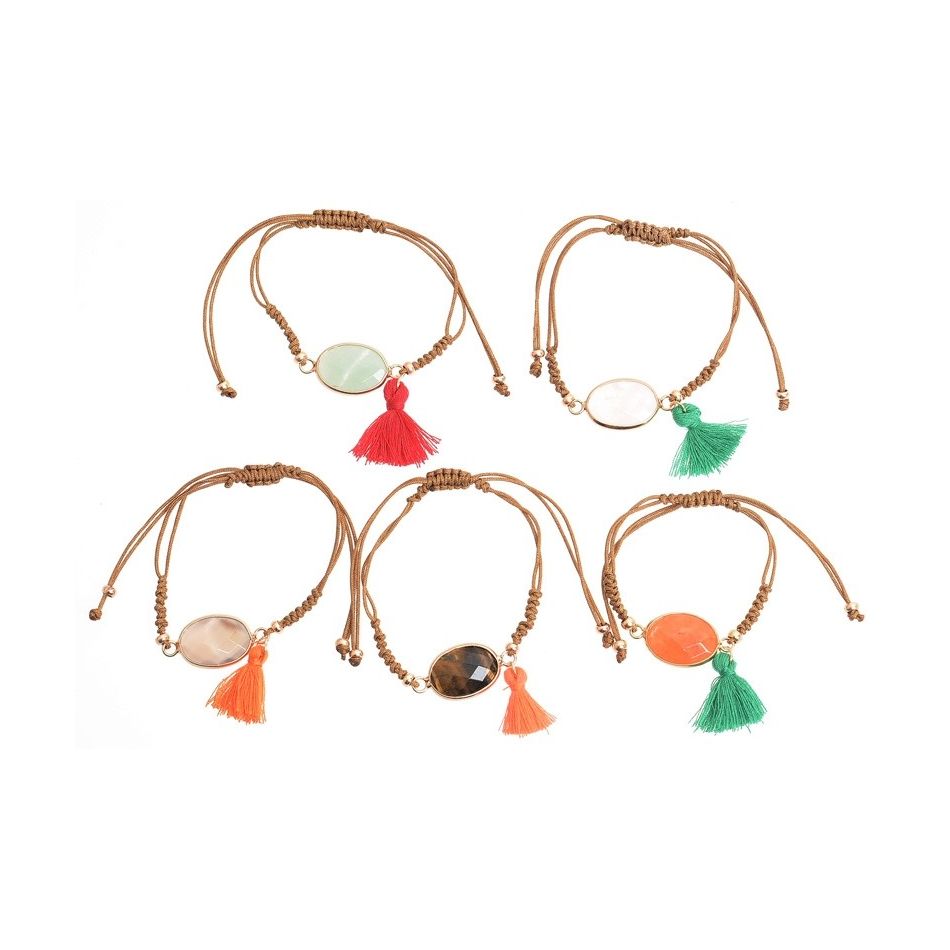 PULSERA  MACRAMÉ PIEDRA FACETADA