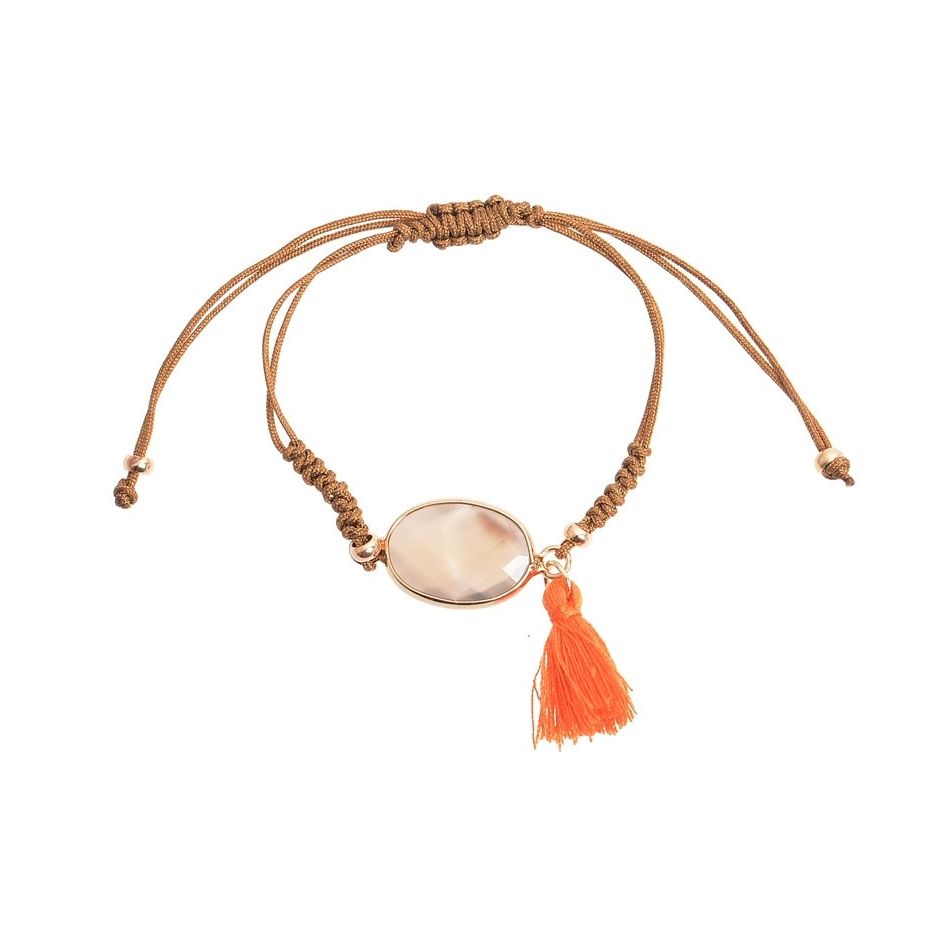 PULSERA  MACRAMÉ PIEDRA FACETADA