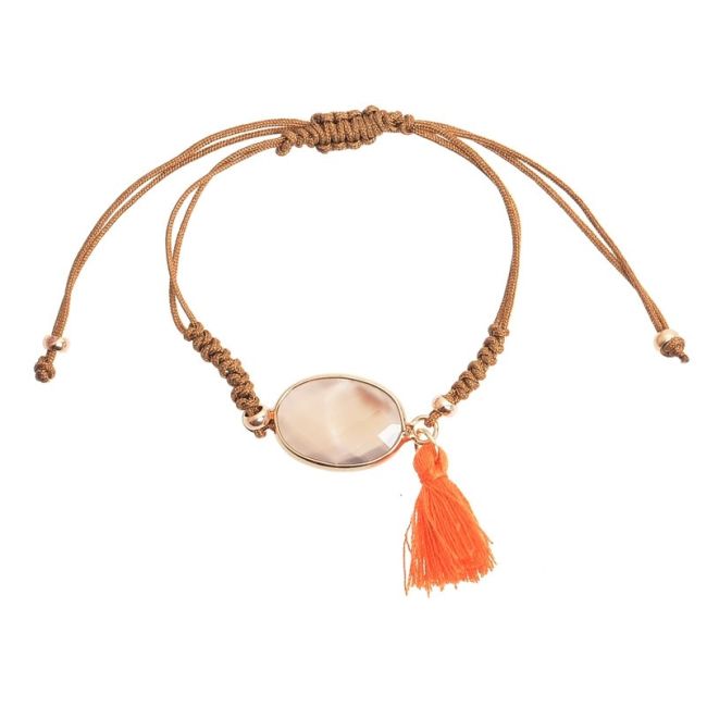 MACRAME FACETED STONE BRACELET