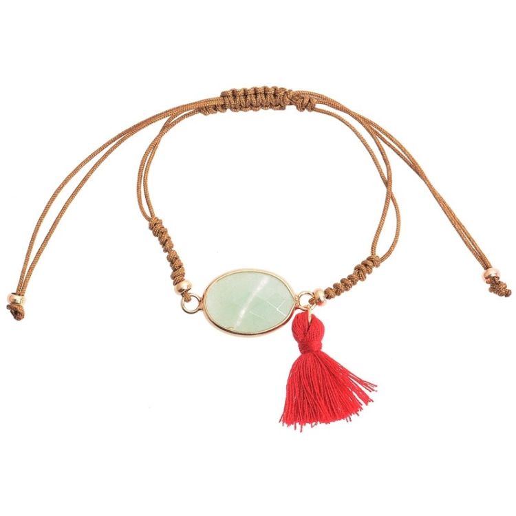 MACRAME FACETED STONE BRACELET