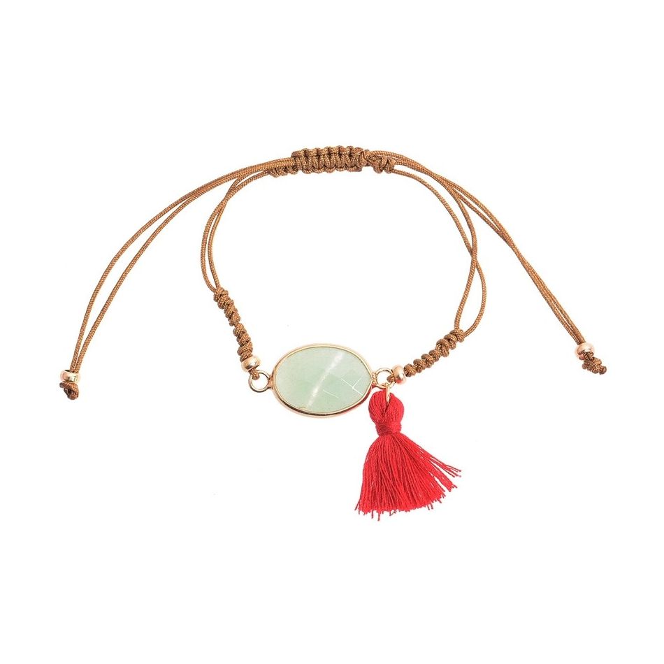 MACRAME FACETED STONE BRACELET
