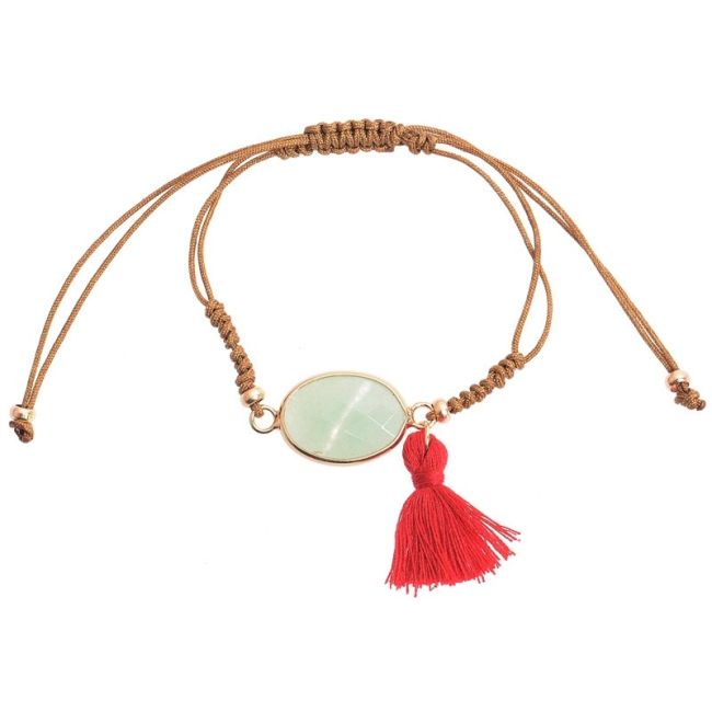 MACRAME FACETED STONE BRACELET