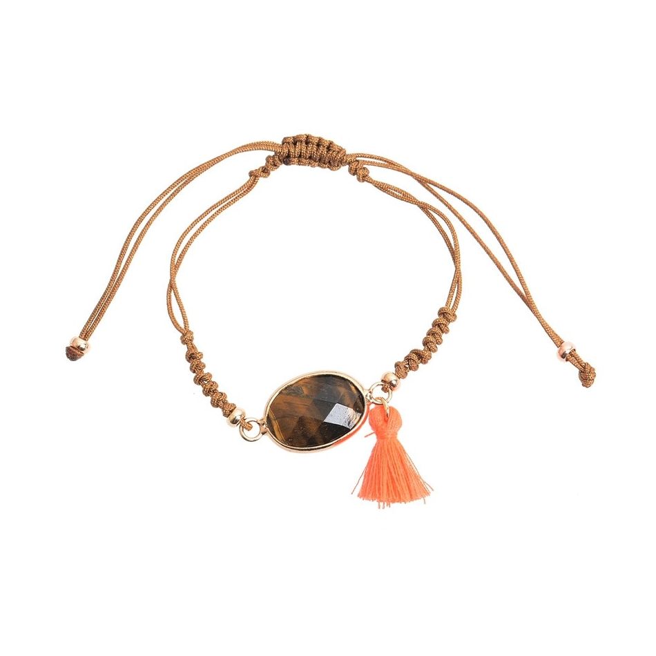 PULSERA  MACRAMÉ PIEDRA FACETADA