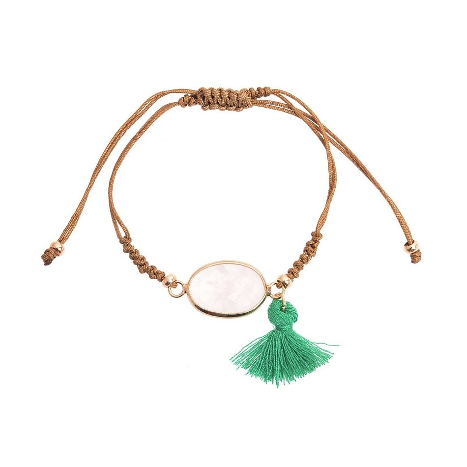 PULSERA  MACRAMÉ PIEDRA FACETADA
