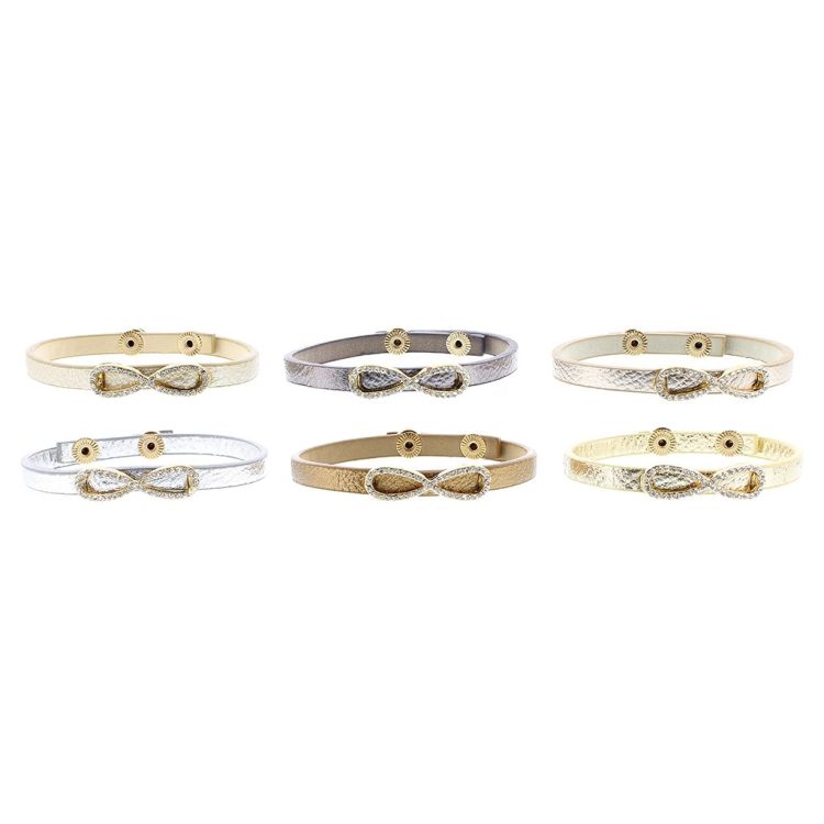 IMI BRACELET. LEATHER INFINITY CRYSTALS 2