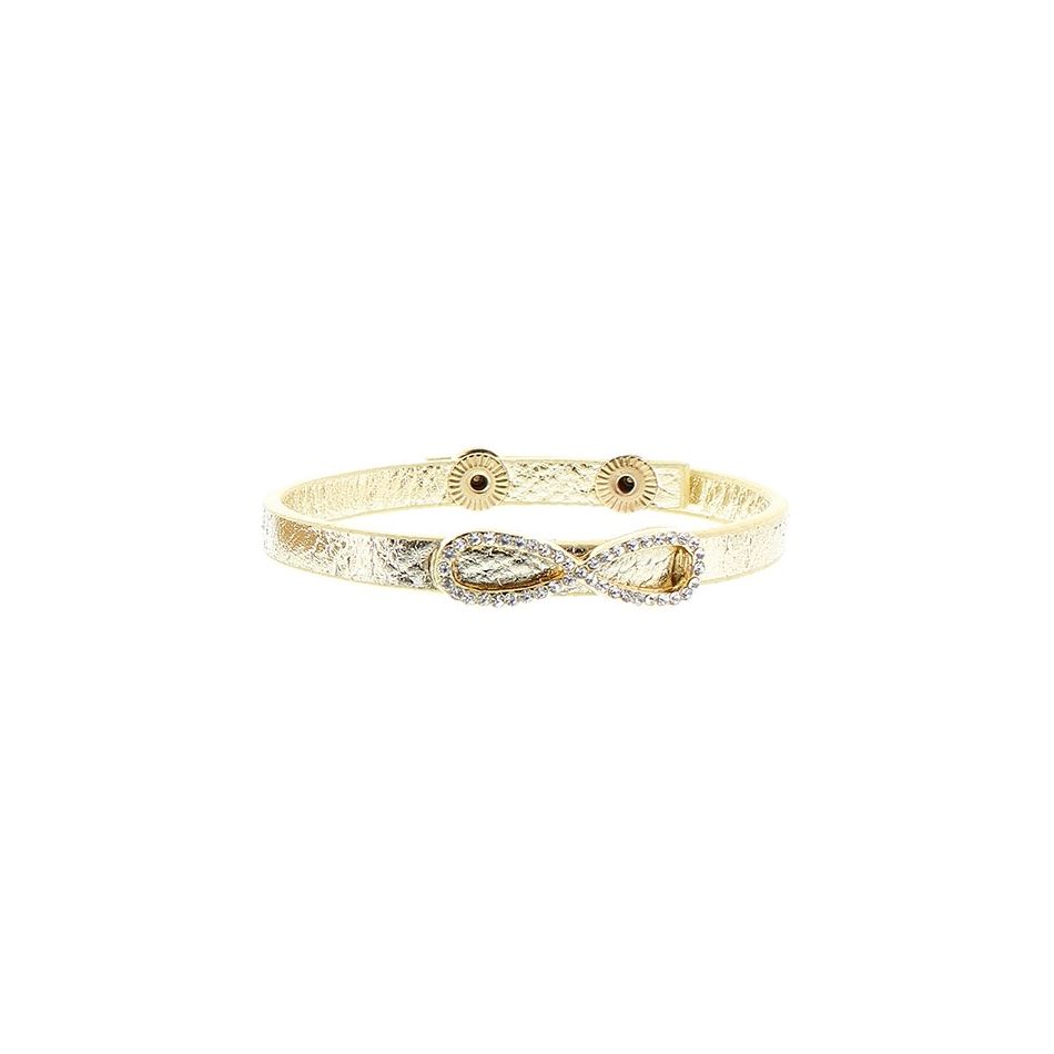 IMI BRACELET. LEATHER INFINITY CRYSTALS