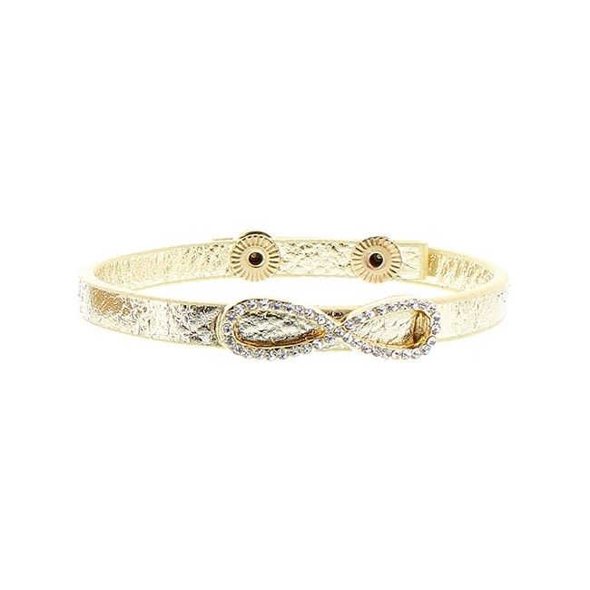 IMI BRACELET. LEATHER INFINITY CRYSTALS