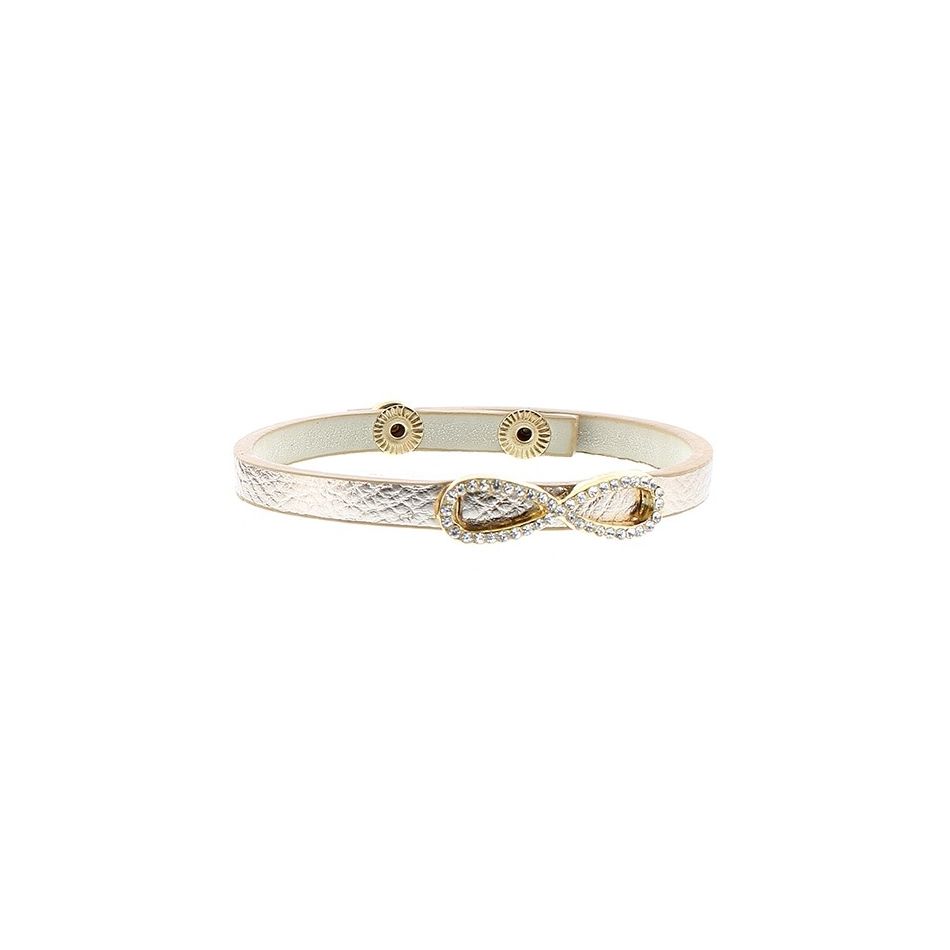 IMI BRACELET. LEATHER INFINITY CRYSTALS