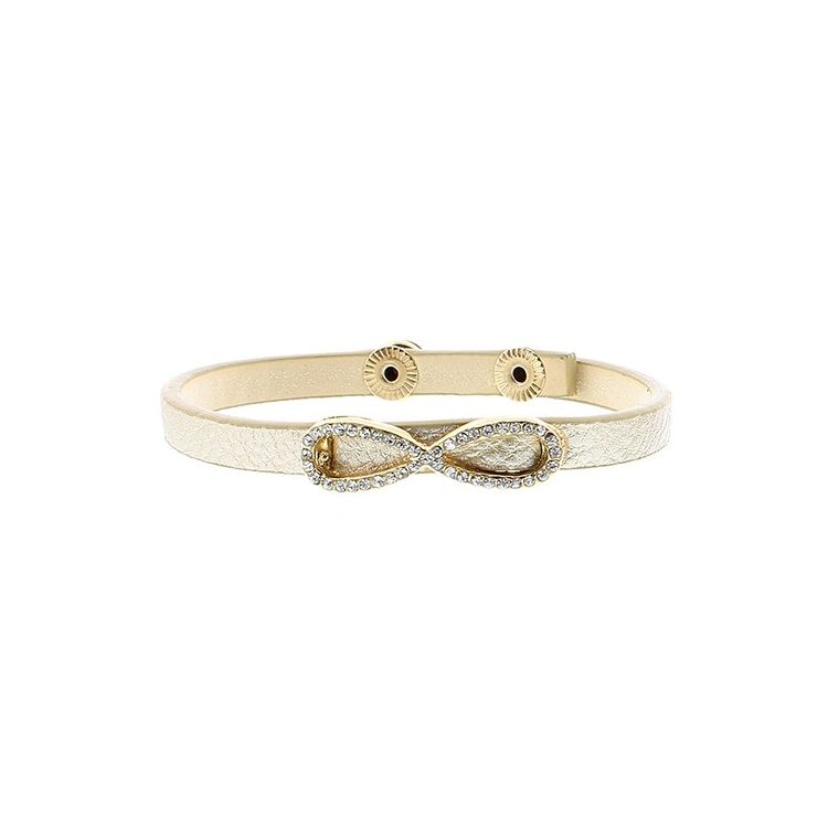 IMI BRACELET. LEATHER INFINITY CRYSTALS