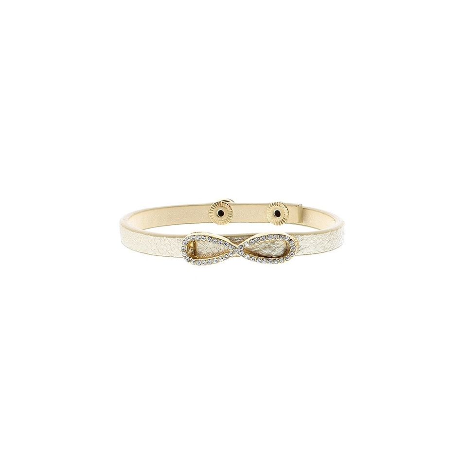IMI BRACELET. LEATHER INFINITY CRYSTALS