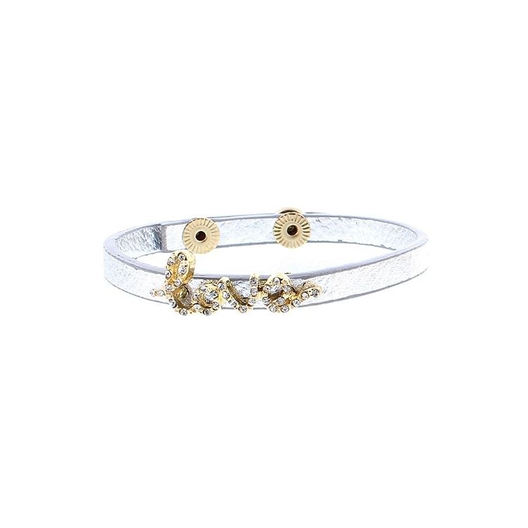 IMI BRACELET. LEATHER LOVE CRYSTALS