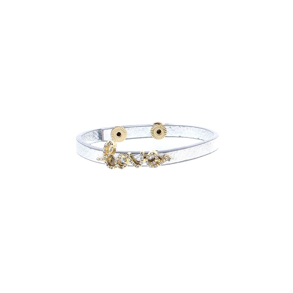 IMI BRACELET. LEATHER LOVE CRYSTALS