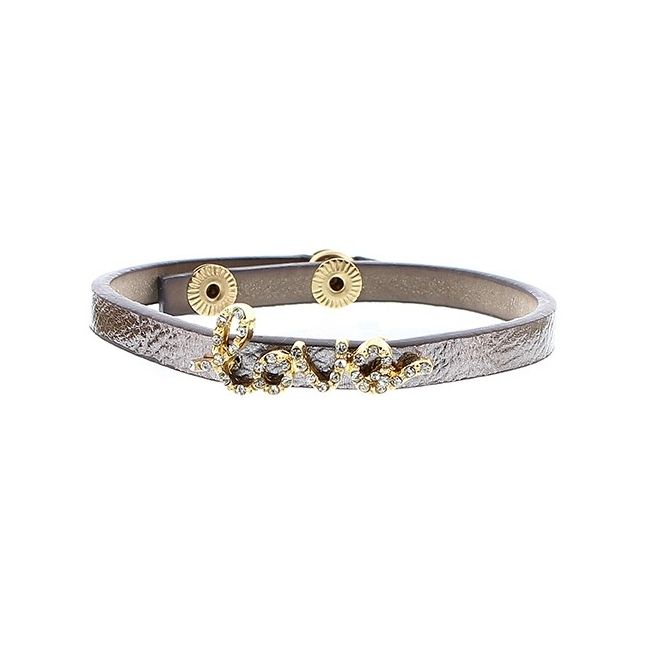 PULSERA IMI. CUERO LOVE CRISTALES