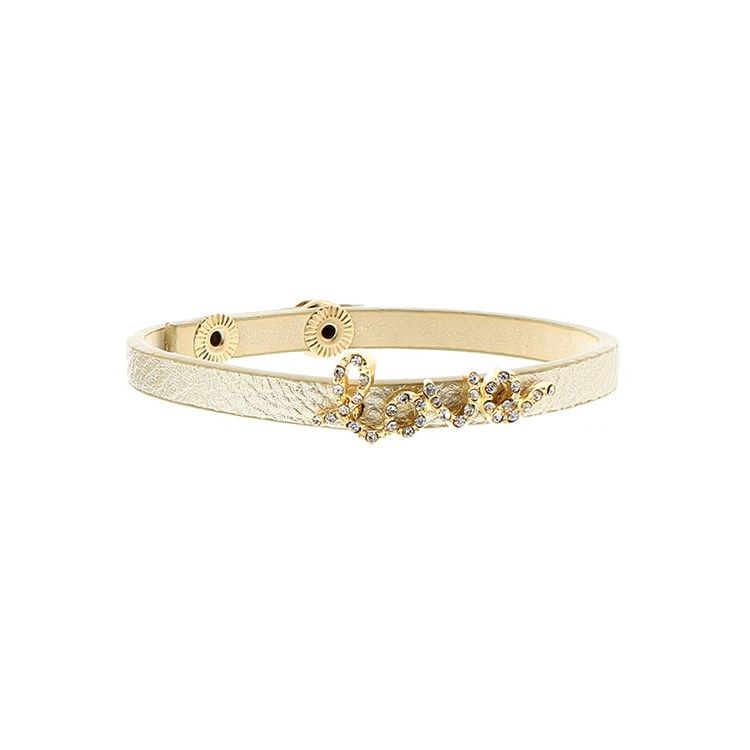 IMI BRACELET. LEATHER LOVE CRYSTALS 2