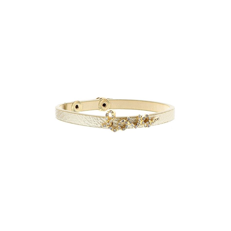 IMI BRACELET. LEATHER LOVE CRYSTALS