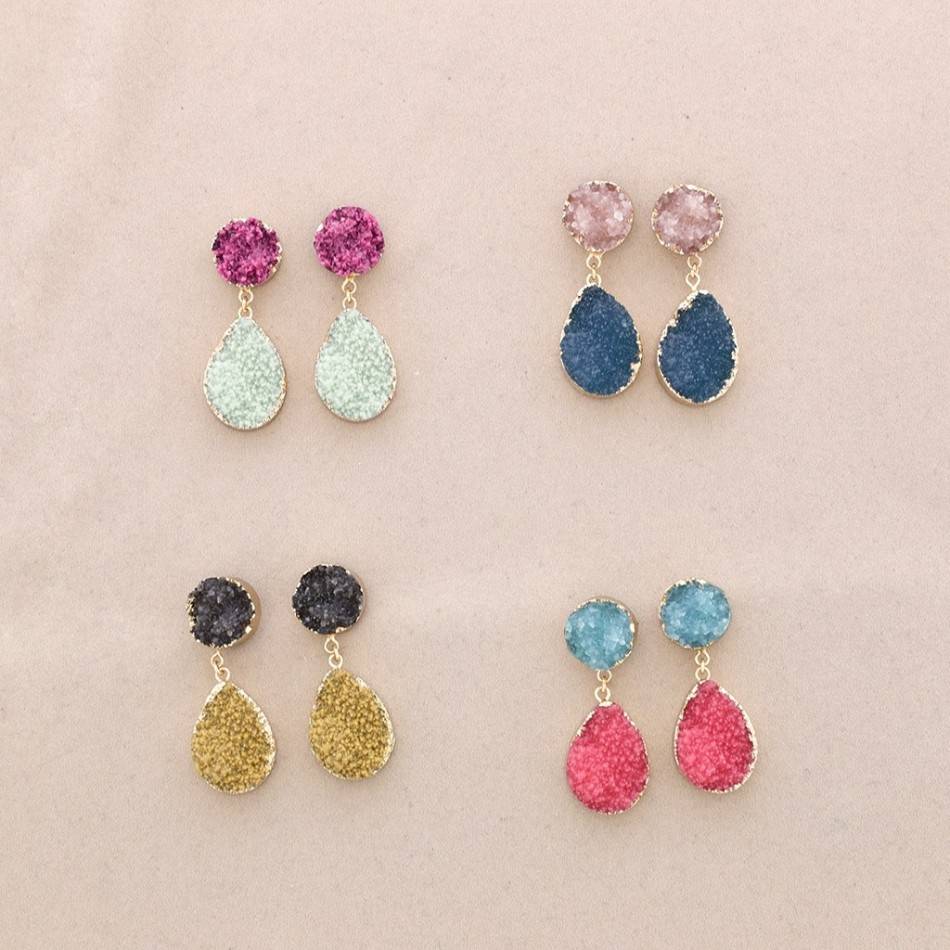 PENDIENTES DOBLE RESINA LAVA