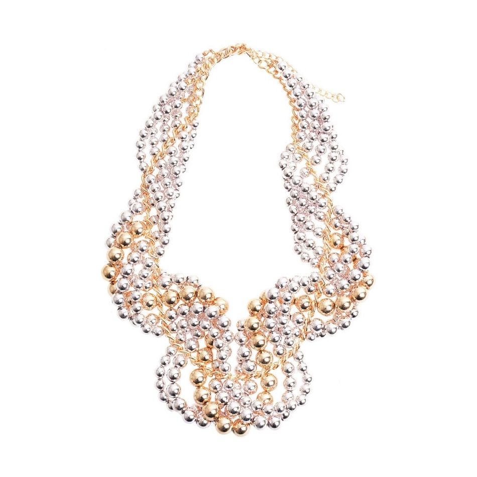 BICOLOR BALLS SHORT NECKLACE
