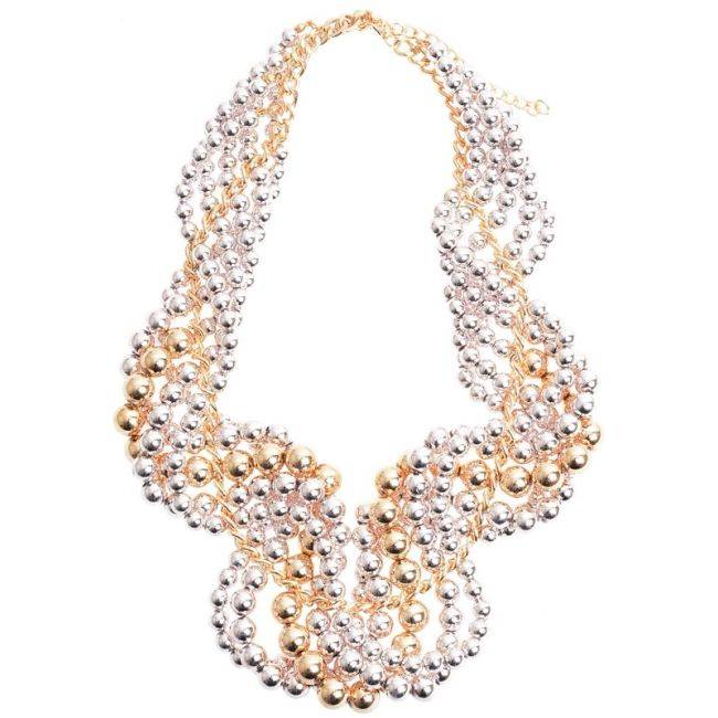 BICOLOR BALLS SHORT NECKLACE