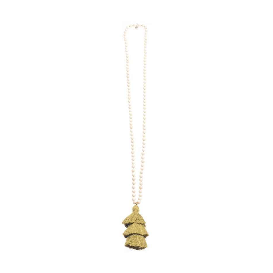 COLLAR LARGO PIEDRAS COLGANTE FLECO TRES NIVELES