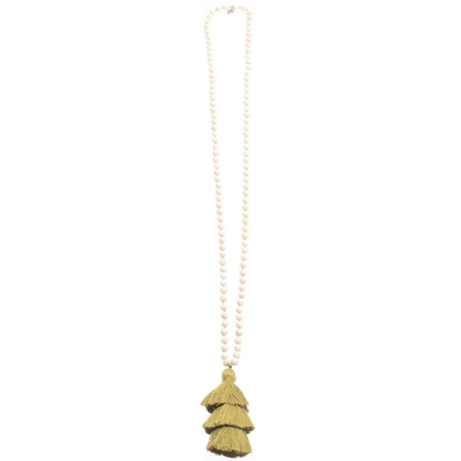 COLLAR LARGO PIEDRAS COLGANTE FLECO TRES NIVELES