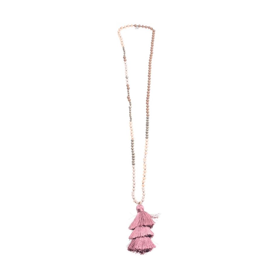 COLLAR LARGO COLGANTE FLECO TRES NIVELES