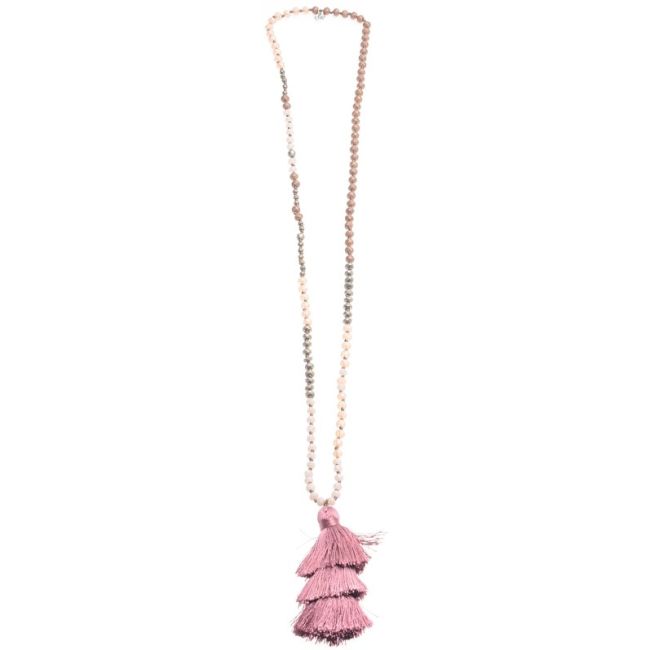 COLLAR LARGO COLGANTE FLECO TRES NIVELES
