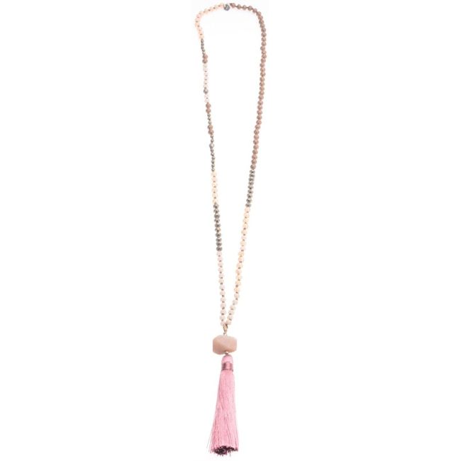 FRINGE STONE PENDANT LONG NECKLACE