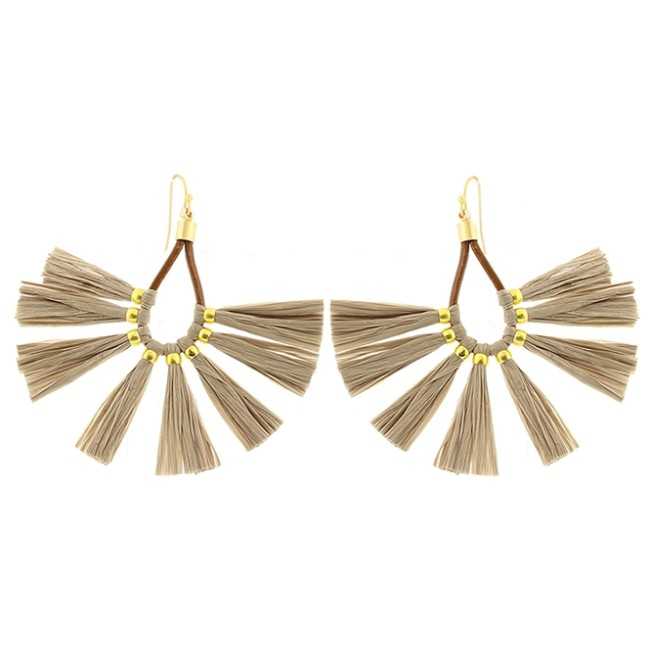 RAFFIA FAN EARRINGS