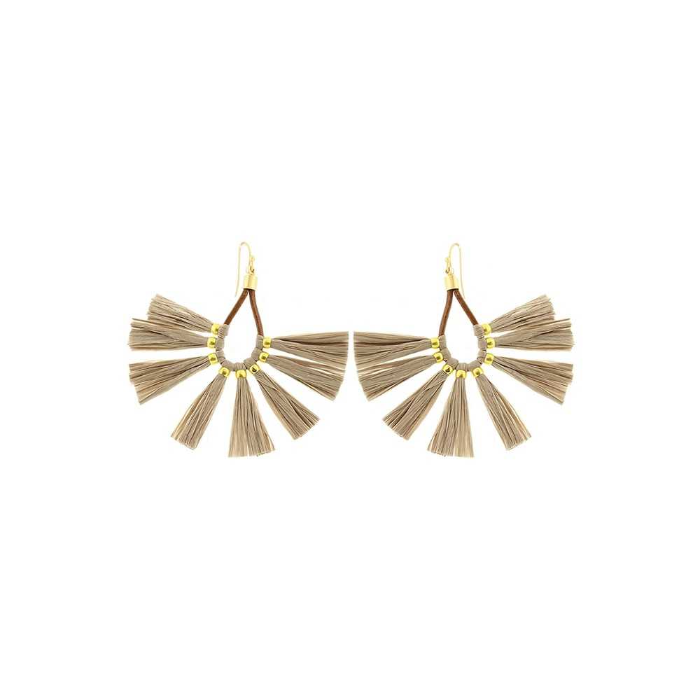 RAFFIA FAN EARRINGS