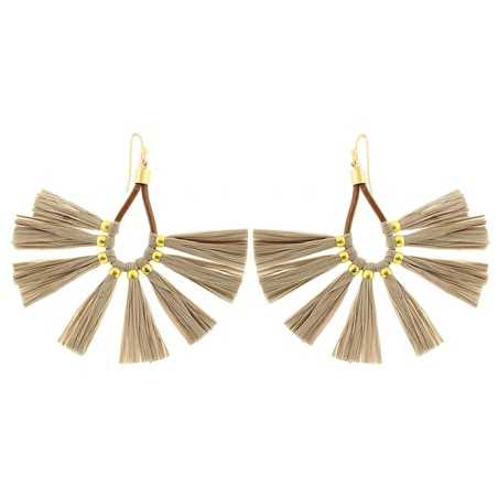 RAFFIA FAN EARRINGS