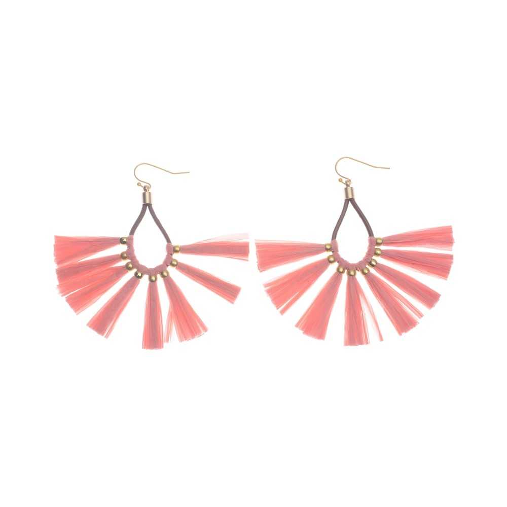 RAFFIA FAN EARRINGS