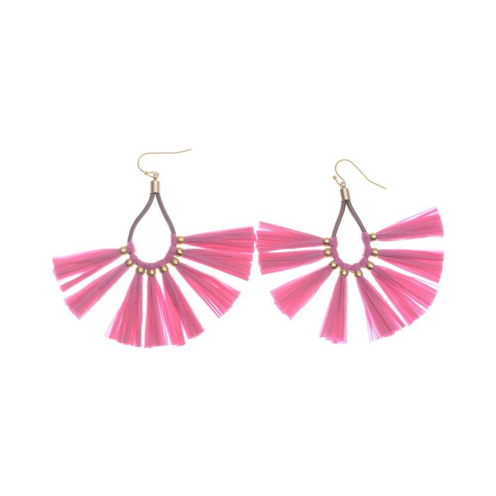 RAFFIA FAN EARRINGS