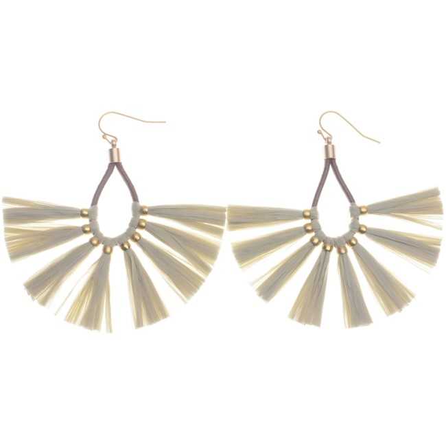 RAFFIA FAN EARRINGS