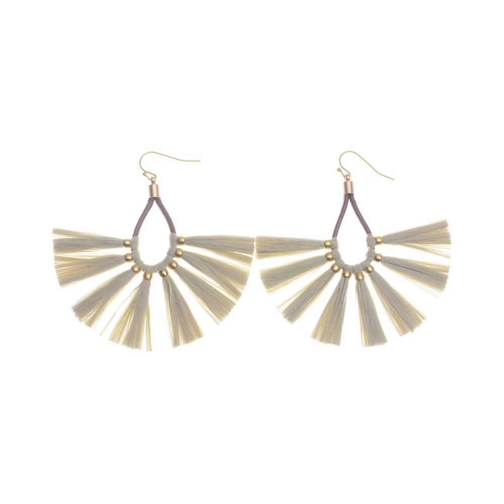 RAFFIA FAN EARRINGS