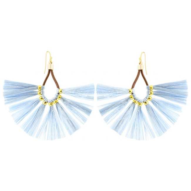 RAFFIA FAN EARRINGS