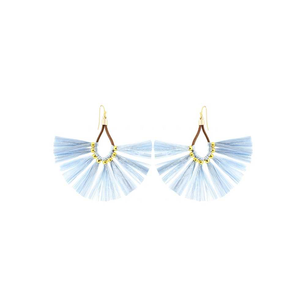 RAFFIA FAN EARRINGS