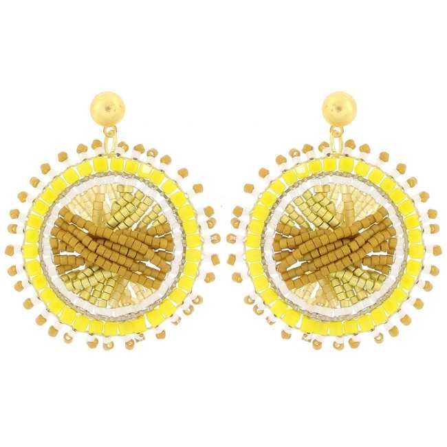 SUN EARRINGS WITH MIYUKI BEADS