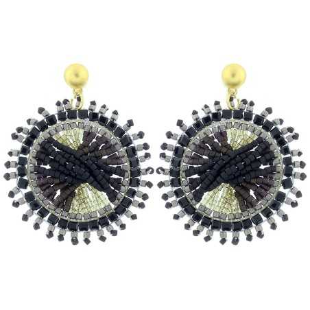 SUN EARRINGS WITH MIYUKI BEADS