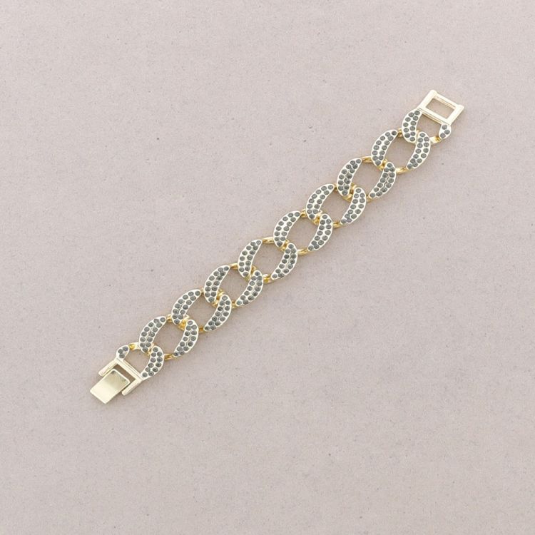 PULSERA ESLABONES METAL CRISTALES