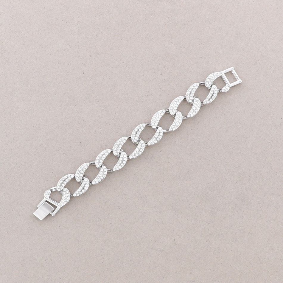 METAL LINK BRACELET WITH CRYSTALS